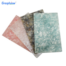 Newest style wave pattern translucent cast pearl acrylic sheet